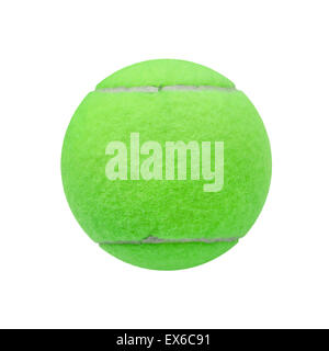 Balle de tennis de couleur vert exotique isolé sur fond blanc Banque D'Images