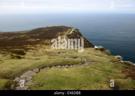 Falaises Slieve League Donegal seascape paysage sud-ouest du chemin plus haute chute en Europe 600m vue sur l'océan Atlantique RM L'Irlande Banque D'Images