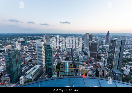 Vue aérienne sur la ville de Francfort-sur-Main, Hesse, Allemagne Banque D'Images