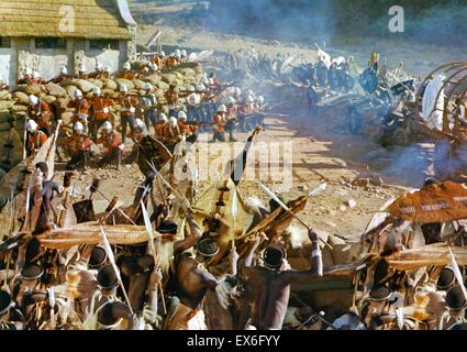 Zulu est un film de guerre historique 1964 représentant la bataille de Rorke's Drift entre l'Armée britannique et les Zoulous en janvier 1879, pendant la guerre où Anglo-Zulu 150 soldats britanniques, dont de nombreux malades et blessés que les patients dans un hôpital de campagne, suc Banque D'Images