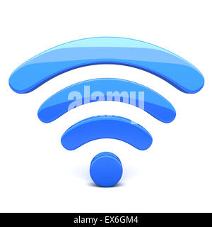 Abstract Wi-fi sur fond blanc (fait en 3d) Banque D'Images