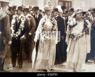 Marie Reine de Grande-Bretagne avec la reine Marie de Roumanie 1924 Banque D'Images