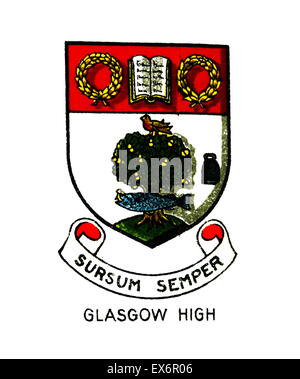 Emblème de Glasgow High School, Glasgow, Écosse une école de jour. Fondée sous le nom de manécanterie de la cathédrale de Glasgow dans autour de 1124, c'est la plus ancienne école en Ecosse et la douzième plus anciennes dans le Royaume-Uni. Banque D'Images