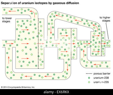 Séparation des isotopes de l'uranium par diffusion gazeuse Banque D'Images