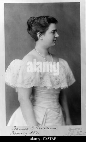 Impression photographique de 1ère Dame Frances Folsom Cleveland Preston (1864-1947), épouse du Président Grover Cleveland (1837-1908). Photographié par Frances Benjamin Johnston (1864-1952). Datée 1897 Banque D'Images