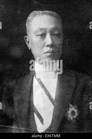 Prince Saionji Kinmochi (1849-1940). Homme politique japonais, homme d'État et deux fois Premier Ministre du Japon ; du 7 janvier 1906 au 14 juillet 1908, et de nouveau à partir de 30 Août, 1911 à décembre 21, 1912 Banque D'Images