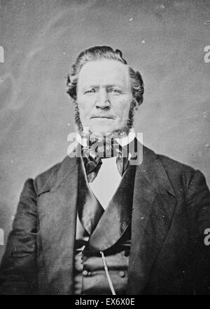 Impression photographique de Brigham Young (1801 - 1877) American leader dans le mouvement des Saints des Derniers Jours (Mormons) et d'un colon de l'ouest des États-Unis. Datée 1870 Banque D'Images