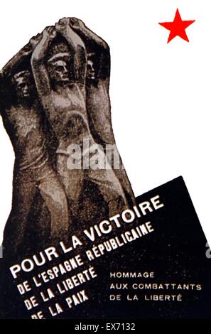 Affiche de propagande communiste français, 1936 pendant la guerre civile espagnole Banque D'Images