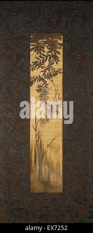 Alexandre de Riquer (1856 - 1920) l'artiste espagnol : Composition avec nymphe ailée au lever du soleil, 1887. Tempera sur toile Banque D'Images