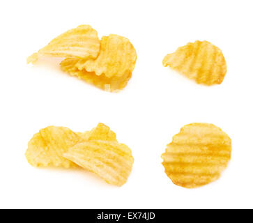 Chips de pomme de terre striée jaune Banque D'Images