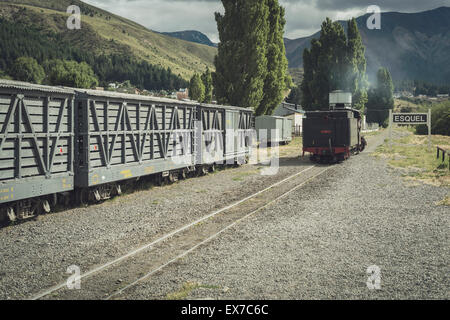 La Trochita La Vieille Patagonian Express train à voie étroite en Esquel Patagonie Banque D'Images