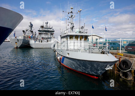 Les navires de la garde côtière islandaise thor et tyr amarré à Reykjavik Islande Banque D'Images