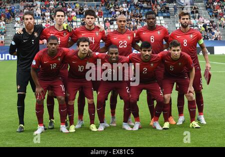 Olomouc, République tchèque. 27 Juin, 2015. Équipe de Portugal posent avant l'Euro U21 championnat de football Portugal demi-finale contre l'Allemagne à Olomouc, République tchèque, Juin 27, 2015. © Ludek Perina/CTK Photo/Alamy Live News Banque D'Images