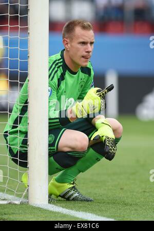 Olomouc, République tchèque. 27 Juin, 2015. Goalkkeper Marc-andré ter Stegen de l'Allemagne en action au cours de l'Euro U21 championnat de football Portugal demi-finale contre l'Allemagne à Olomouc, République tchèque, Juin 27, 2015. © Ludek Perina/CTK Photo/Alamy Live News Banque D'Images