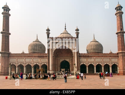 Mosquée Jama Masjid ou Masjid-i-Jahan Numa, New Delhi, Delhi, Inde Banque D'Images