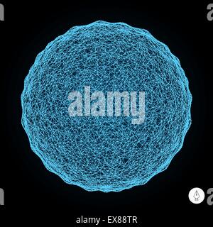Sphère 3d. Les connexions numériques mondiales. Technologie Concept Vector Illustration. Illustration de Vecteur