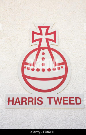 Un magasin de la célèbre Harris Tweed à Tarbert sur l'île de Harris, Hébrides extérieures, en Écosse, au Royaume-Uni. Banque D'Images