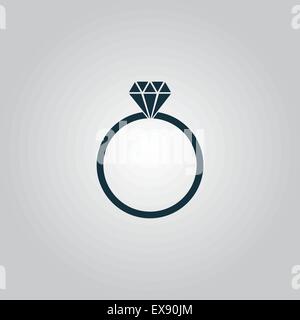 Bague de fiançailles en diamants icône vecteur Illustration de Vecteur