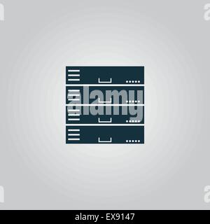 L'icône ordinateur serveur, modèle plat Illustration de Vecteur