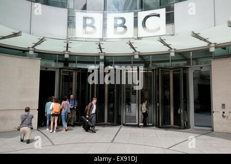 Une vue générale de l'entrée de BBC dans le centre de Londres Banque D'Images