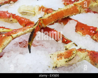 Les pattes de crabe, le marché aux poissons, USA Banque D'Images