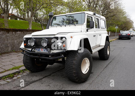 Landrover amélioré pour le off road conduire en Islande Reykjavik Islande Banque D'Images