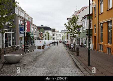 Skólavörðustíg skolavordustig shopping street Reykjavik Islande Banque D'Images