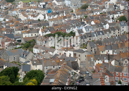 Vue de haut de la région connue sous le nom de Fortuneswell, sur l'Île de Portland. Peut-être aussi appelé Underhill ou ville de Portland, Dorset Angleterre Banque D'Images