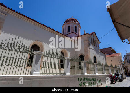 Rues, Vieille Ville, Rethymno, Crète, Grèce Banque D'Images