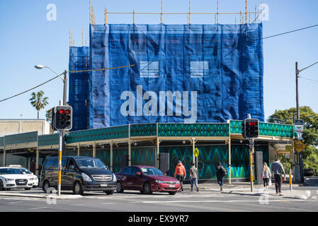 Site de construction, rue King, Newtown, Sydney, Australie Banque D'Images