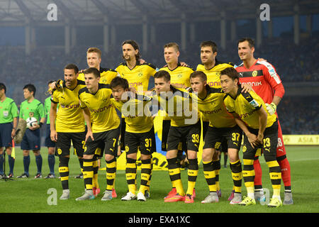 Kanagawa, Japon. 7 juillet, 2015. L'équipe de Borussia Dortmund line-up du groupe Football/soccer : Borussia Dortmund Asia Tour 2015, pré-saison match amical entre Kawasaki Frontale 0-6 Borussia Dortmund à Todoroki Stadium à Kanagawa, Japon . © EXTRÊME-ORIENT PRESSE/AFLO/Alamy Live News Banque D'Images