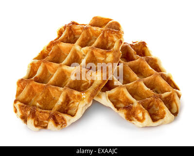 Liège gaufres, pâtisseries isolated on white Banque D'Images