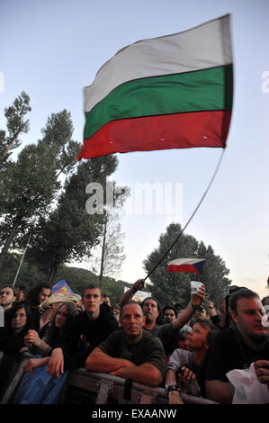 Jáchymov, République tchèque. 09 juillet 2015. Photo des fans pendant le Festival de musique International Masters of Rock à Jáchymov, République tchèque, le 9 juillet 2015. Credit : Dalibor Gluck/CTK Photo/Alamy Live News Banque D'Images