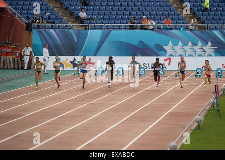 Gwangju, Corée du Sud. 09 juillet 2015. Anna Doi, (JPN) Athlétisme : La 28e Universiade d'été 2015 du 100 m femmes Gwangju finale à l'Universiade de Gwangju Gwangju dans Studium principal, la Corée du Sud. © Takashi OKUI/AFLO/Alamy Live News Banque D'Images