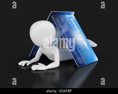 Homme avec les cartes de crédit (chemin inclus) Banque D'Images