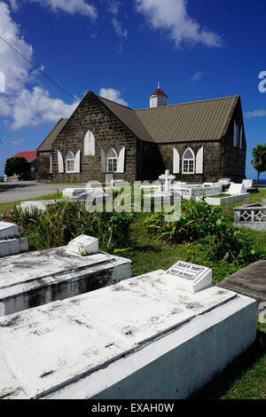 L'église anglicane Saint Thomas construit en 1643, Nevis, Saint Kitts et Nevis, Iles sous le vent, Antilles, Caraïbes, Amérique Centrale Banque D'Images