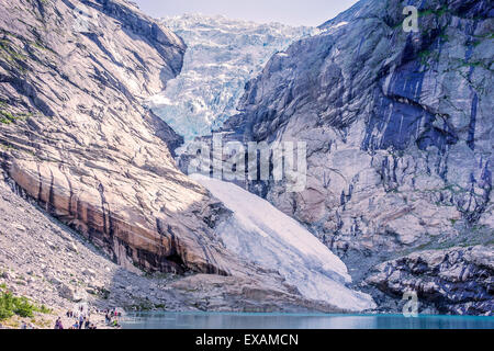 Le Parc National de Jostedalsbreen Glacier Briksdal Norvège Banque D'Images