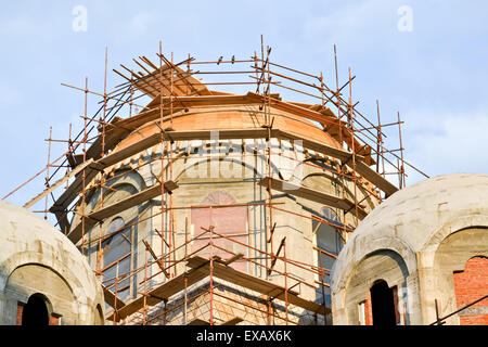 Libre de la coupole d'une nouvelle église orthodoxe pendant la construction Banque D'Images