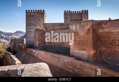 L'extérieur de l'Alcazaba au motif de l'Alhambra - Grenade, Espagne Banque D'Images