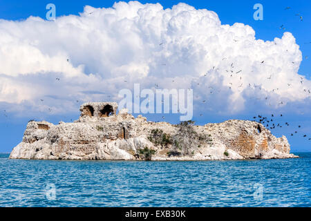 Kiz Kalesi Island Lake, Duras, Konya, Anatolie, Turquie Banque D'Images