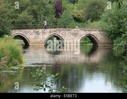 Pont sur la rivière Avon sur le Barton Farm Country Park, Bradford on Avon, Wiltshire, Royaume-Uni Banque D'Images