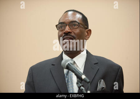 Philadelphie, Pennsylvanie, USA. 10 juillet, 2015. RODNEY MUHAMMAD, Président de la NAACP à Philadelphie le jour de l'ouverture de la presser pour la NAACP Convention nationale qui aura lieu à Philadelphie PA © Ricky Fitchett/ZUMA/Alamy Fil Live News Banque D'Images