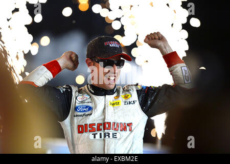 Punta Gorda, FL, USA. 10e Août, 2015. Woodway - 10 juil 2015 : Brad Keselowski (22) célèbre la victoire dans lane après avoir remporté le Kentucky 300 au Kentucky Speedway à Sparte, KY. Credit : csm/Alamy Live News Banque D'Images