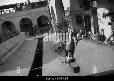 Au-dessus des commerces, Khan El Khalili, Le Caire Banque D'Images