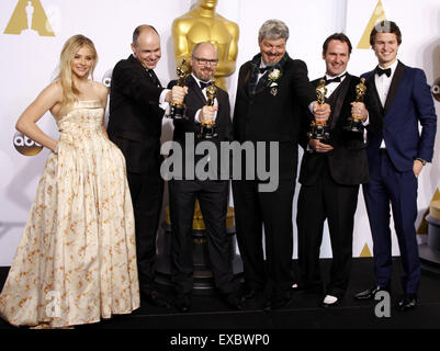 Chloe Grace Moretz, Paul Franklin, Andrew Lockley, Ian Hunter et Scott R. Fisher et Ansel Elgort. Banque D'Images