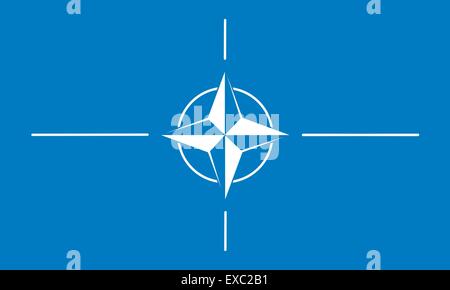 Organisation du Traité de l'Atlantique Nord - OTAN, le symbole (drapeau) Illustration de Vecteur