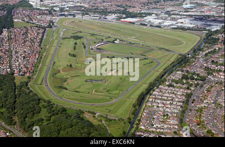 Vue aérienne de l'Hippodrome Aintree à Liverpool, Royaume-Uni, home le Grand National Horse Race Banque D'Images