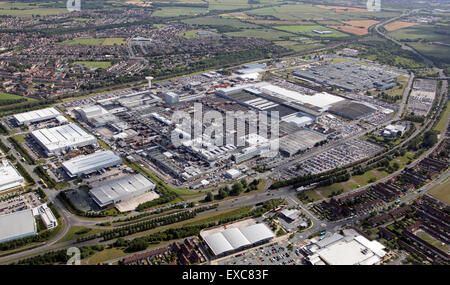 Vue aérienne de la Jaguar Land Rover à l'usine de fabrication de voiture Halewood, Liverpool, Royaume-Uni Banque D'Images