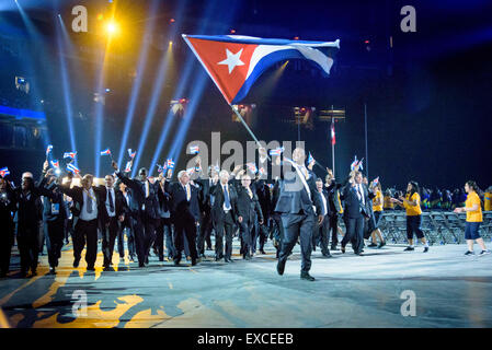 Toronto, Ontario, Canada. 10 juillet, 2015. Cuba arrive à l'équipe des Jeux Panaméricains à Rogers Centre. © Igor Vidyashev/ZUMA/Alamy Fil Live News Banque D'Images