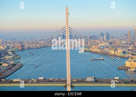 Vue aérienne du pont de corde Banque D'Images